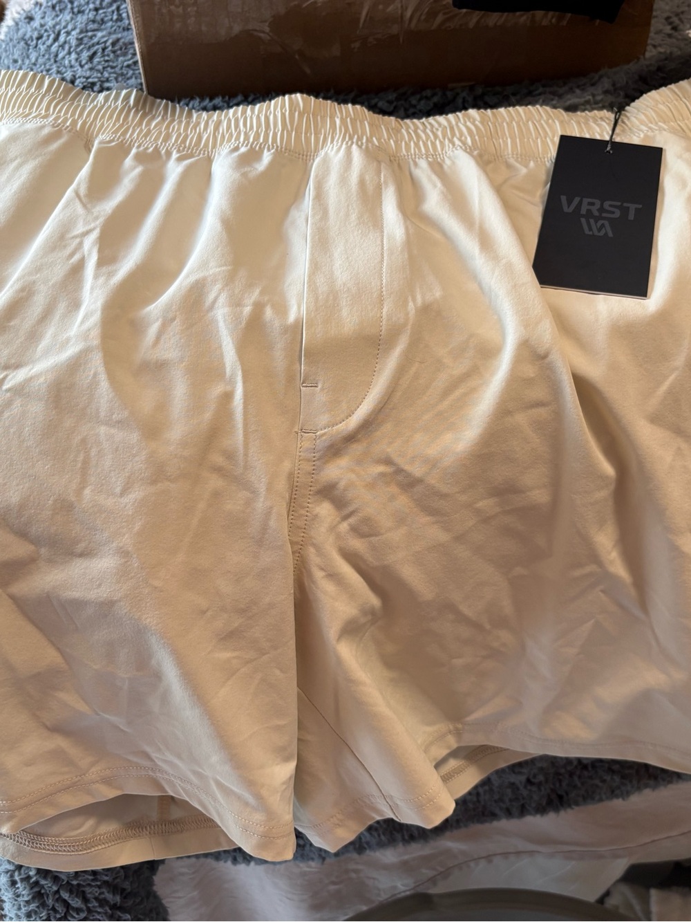 VRST Men's Athletic Shorts in Cream - Lightweight Performance
